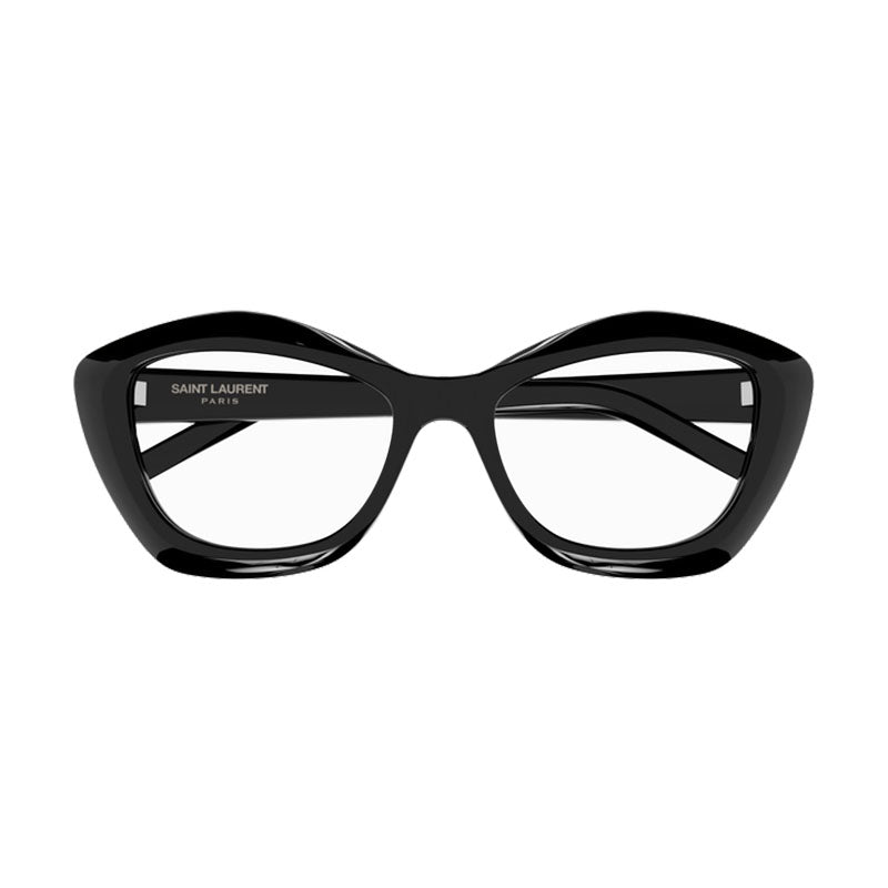 Saint Laurent Eyeglasses Cat Eye Full Rim, Black Frame and Clear Demo Lenses Lens SL68OPT001