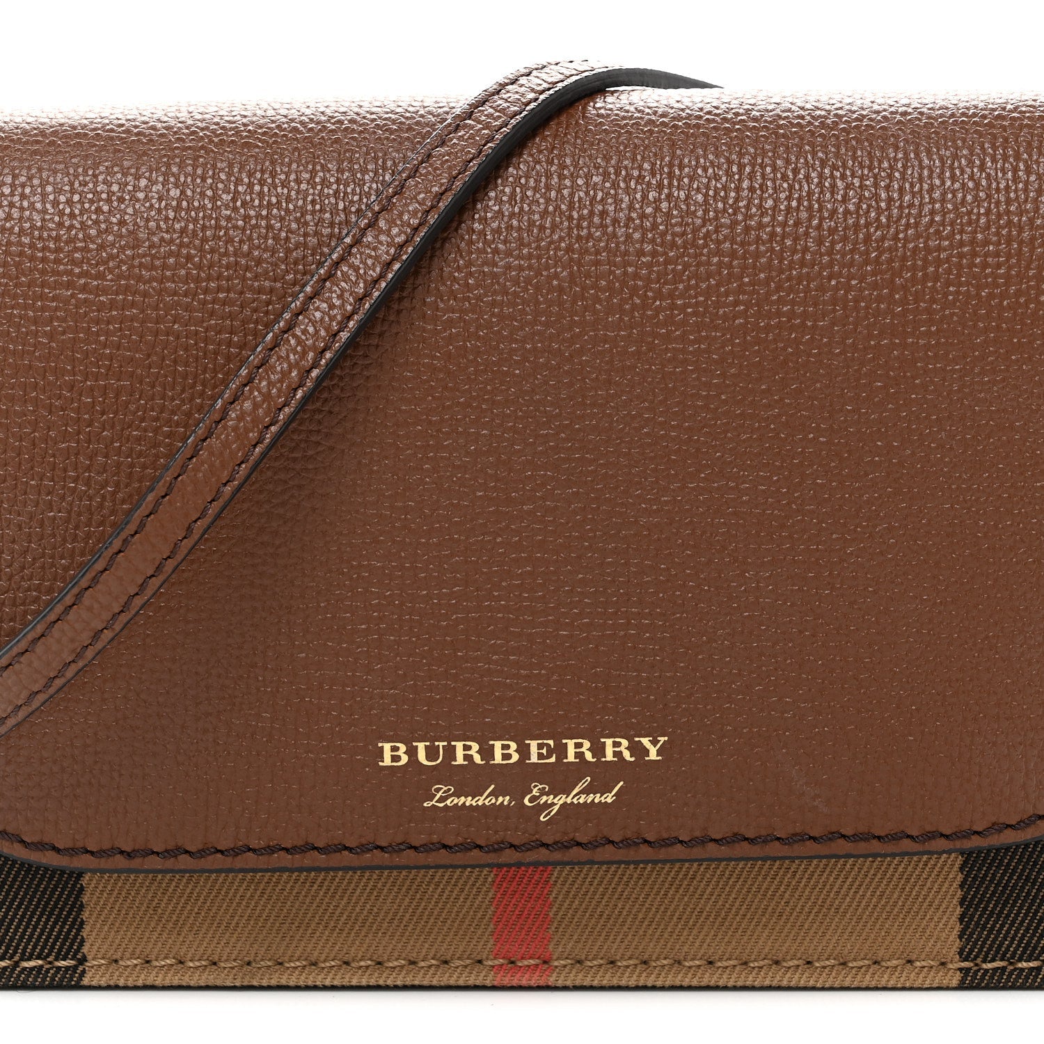 Derby Calfskin House Check Mini Hampshire Crossbody Tan