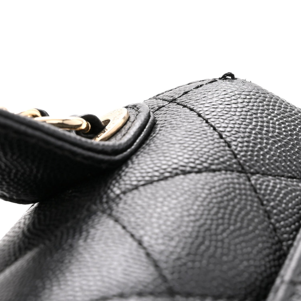 Caviar Quilted Small Business Affinity Flap Black