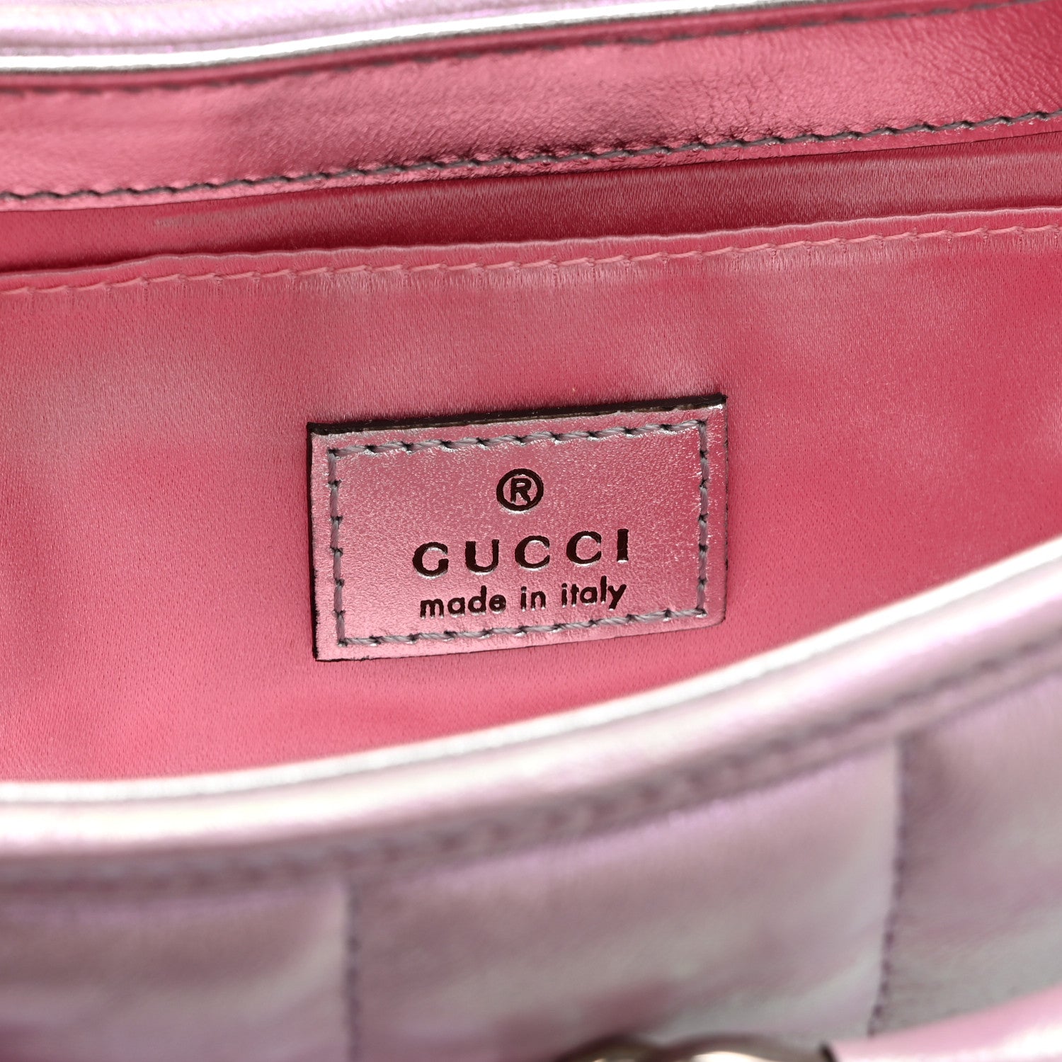 Iridescent Nappa Vertical Matelasse Small Maxi Horsebit Chain Shoulder Bag Escape Pink