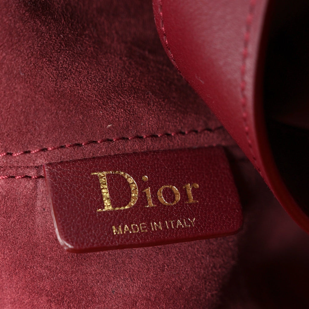 Calfskin Macrocannage Medium Toujours Vertical Tote Burgundy