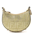 Crystal Vitello Laminato Suede FF Nano Fendigraphy Hobo Bag Platino