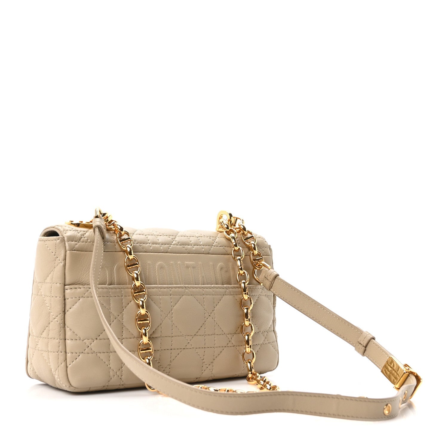 Calfskin Cannage Small Caro Bag Beige