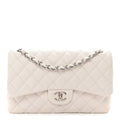 Caviar Quilted Jumbo Double Flap White