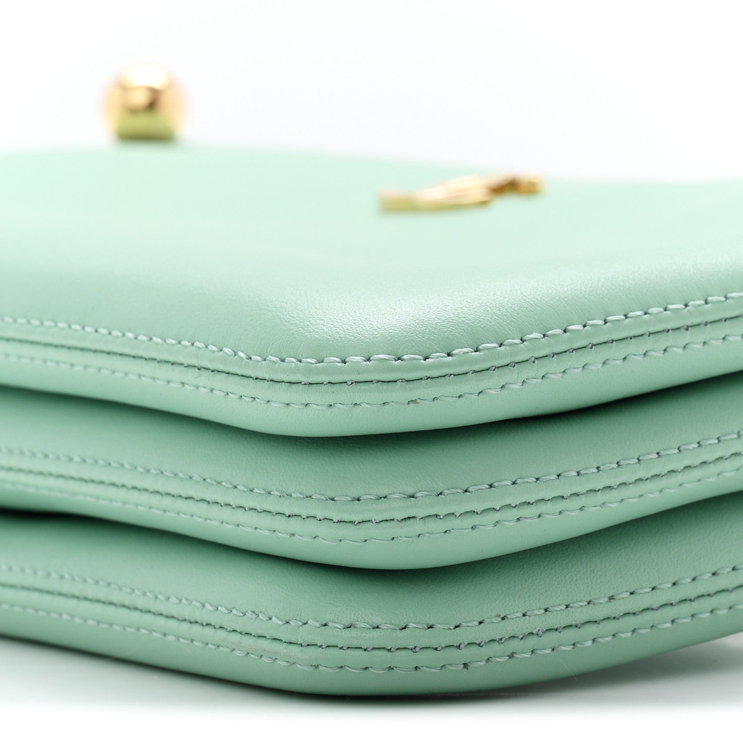 Calfskin Chick Studs Clutch Green Green