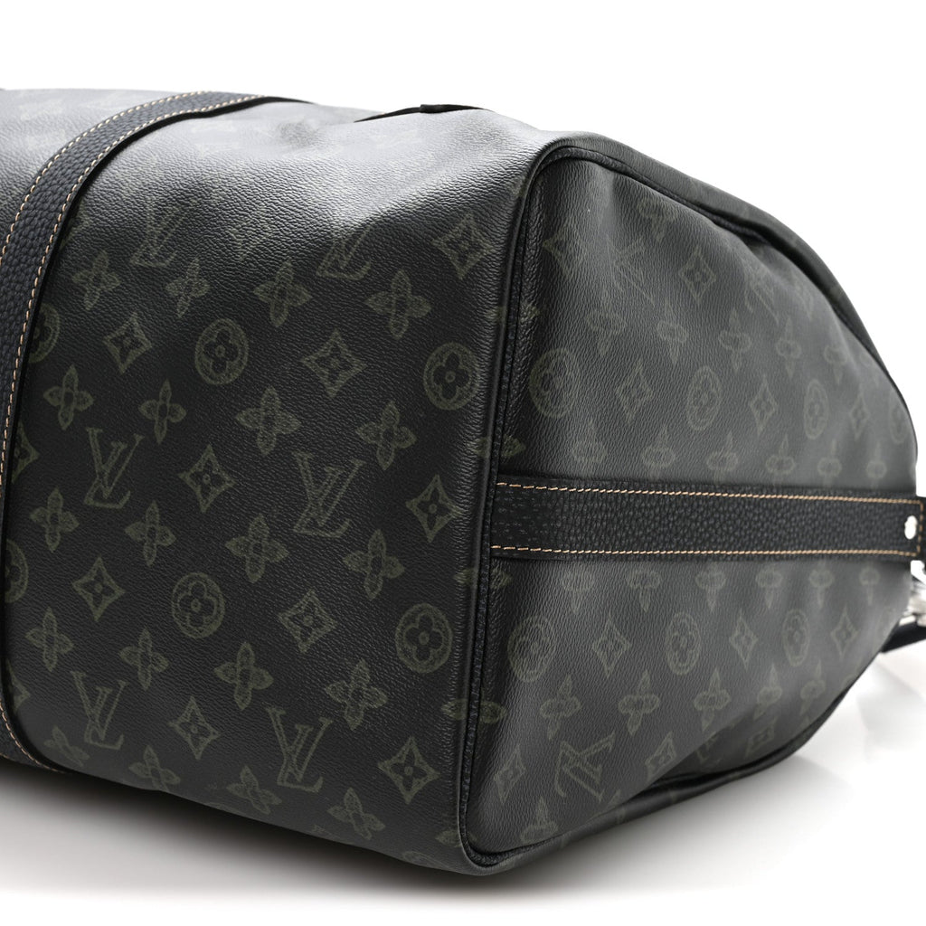 Monogram LV Record Keepall Bandouliere 50 Dark Green