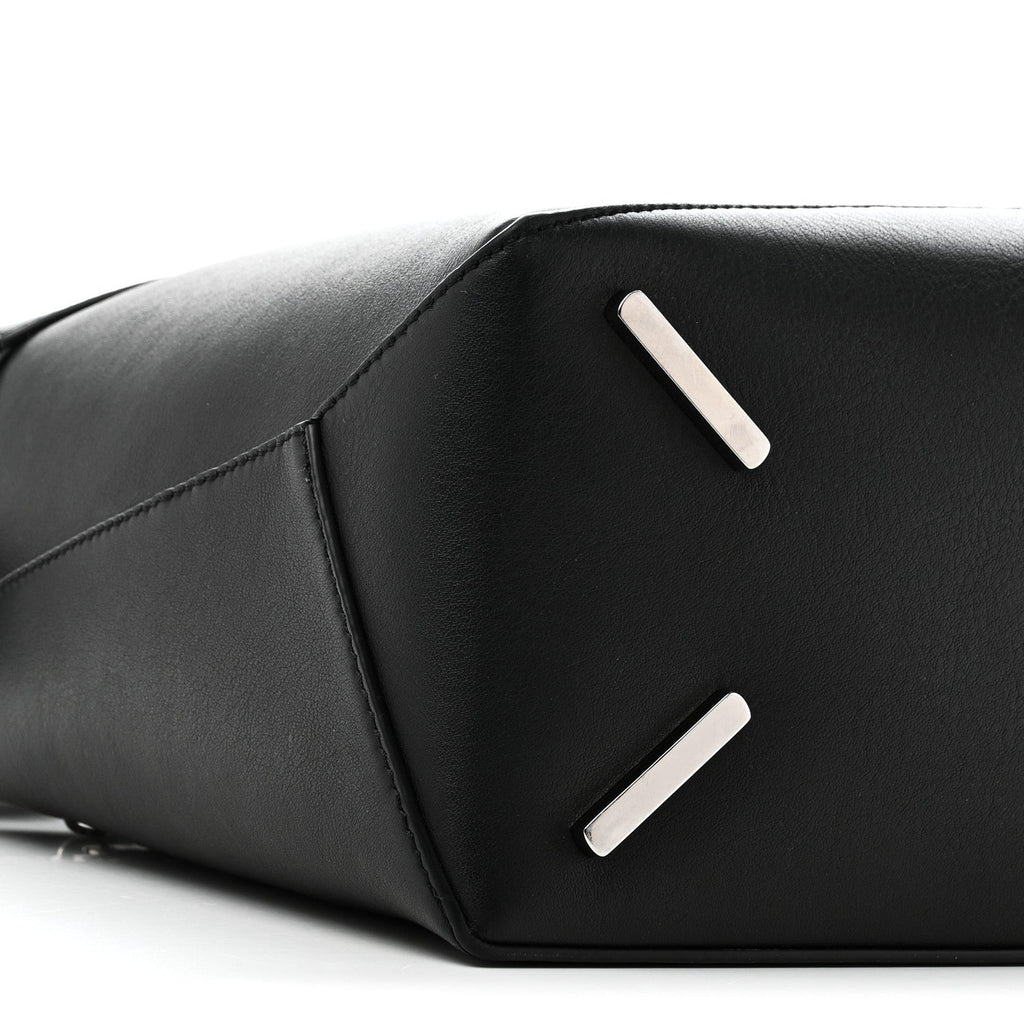 Calfskin Medium Puzzle Edge Bag Black