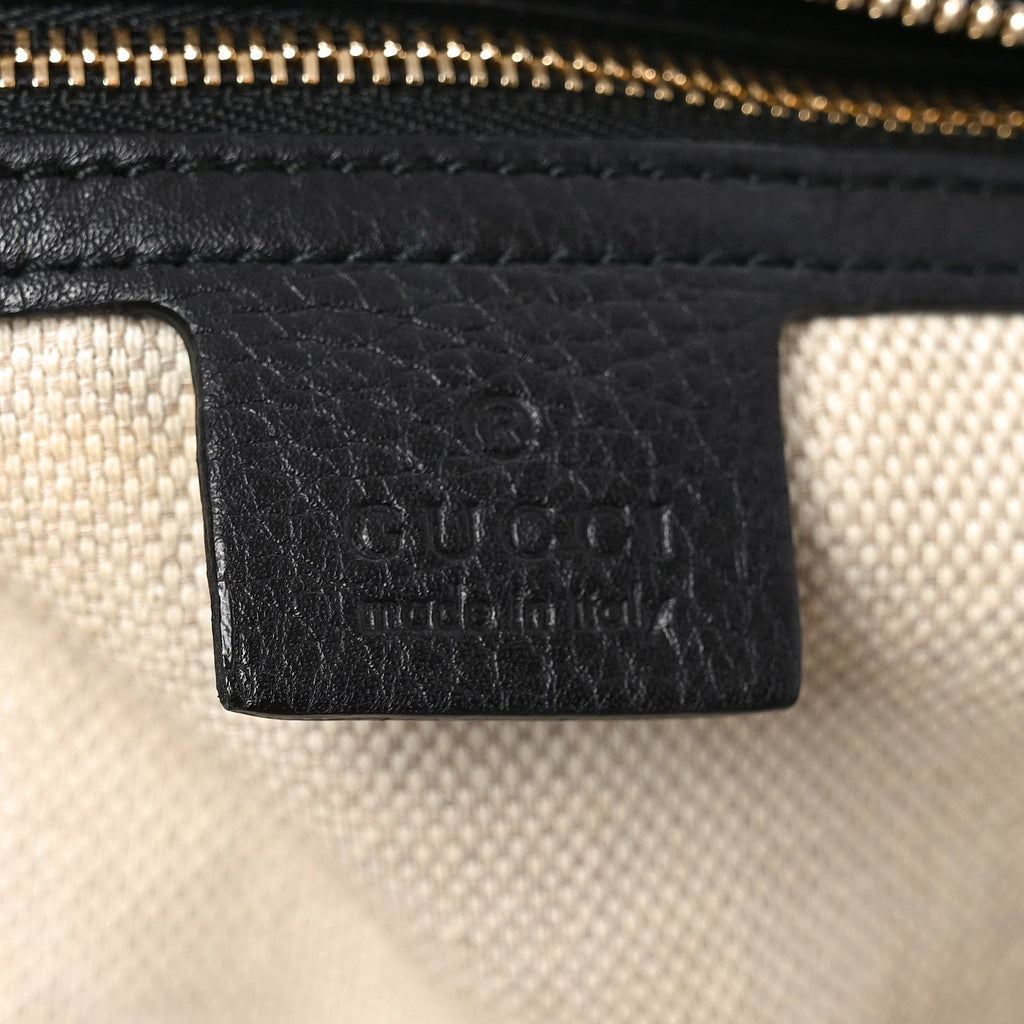 Pebbled Calfskin Medium Soho Bowler Black