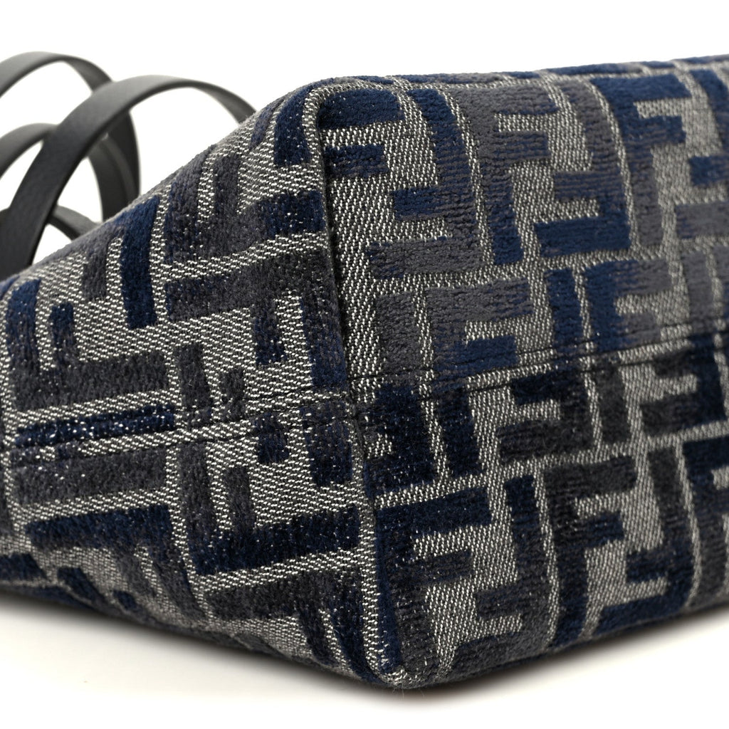 Chenille Vitello Santa Barbara FF Mini Roll Tote Navy