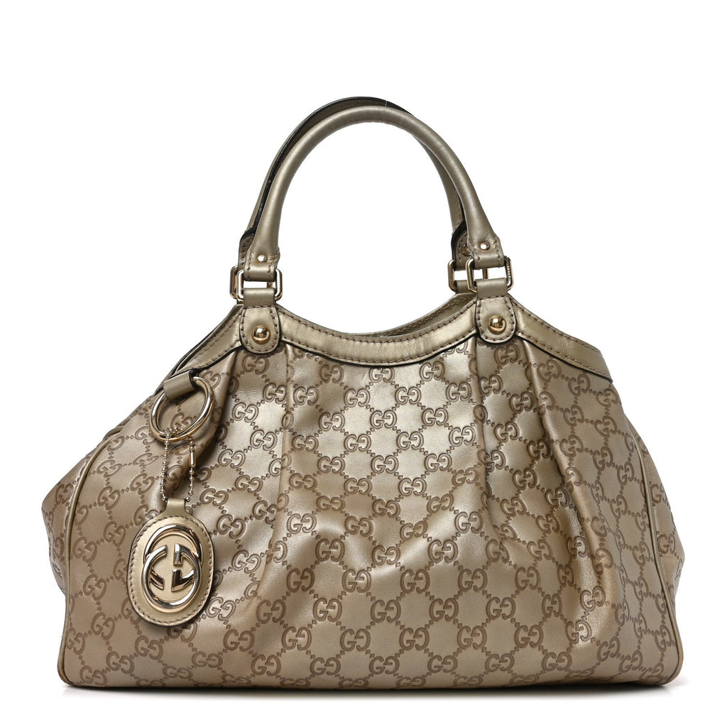 Guccissima Medium Sukey Tote Champagne