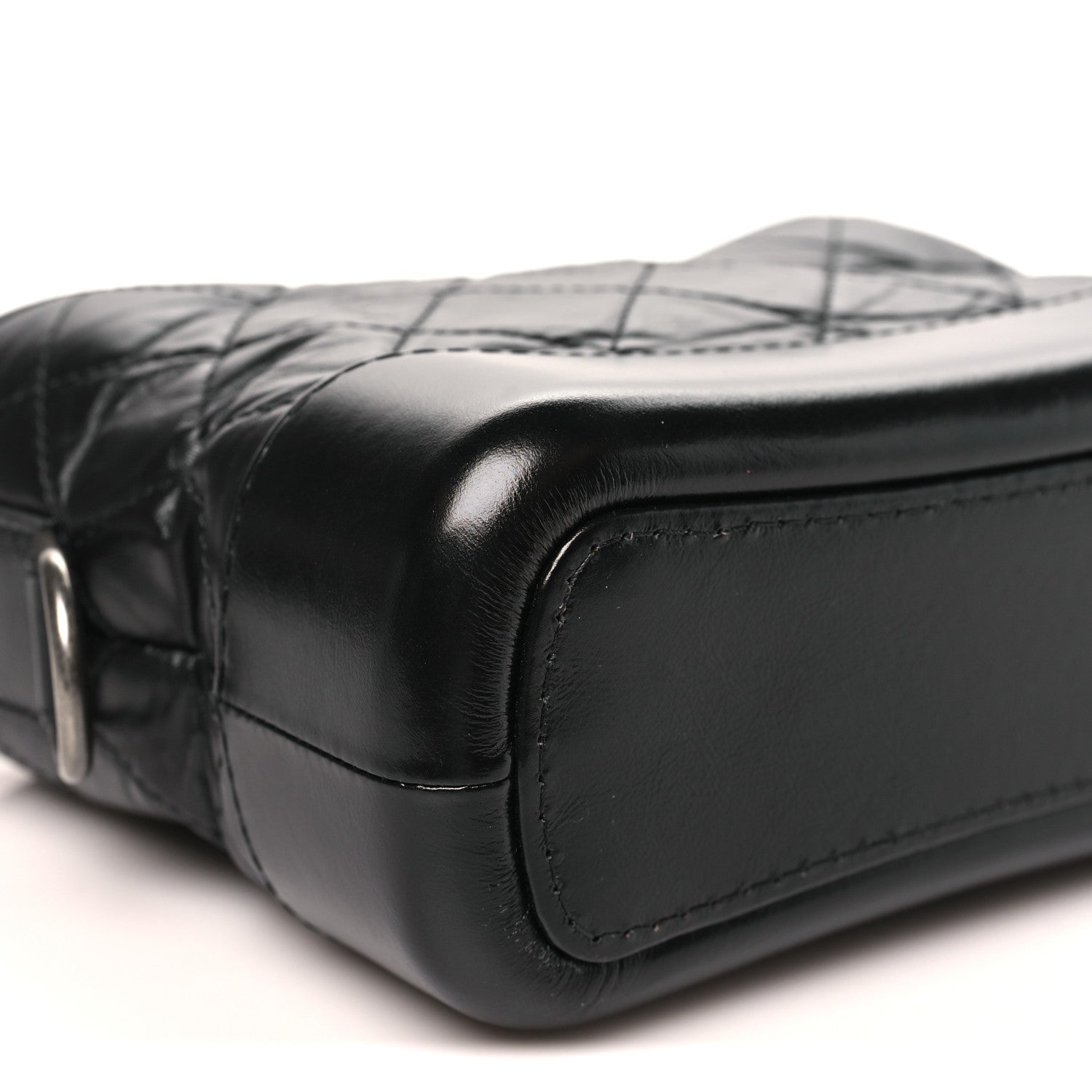Aged Calfskin Quilted Small Gabrielle Hobo Black