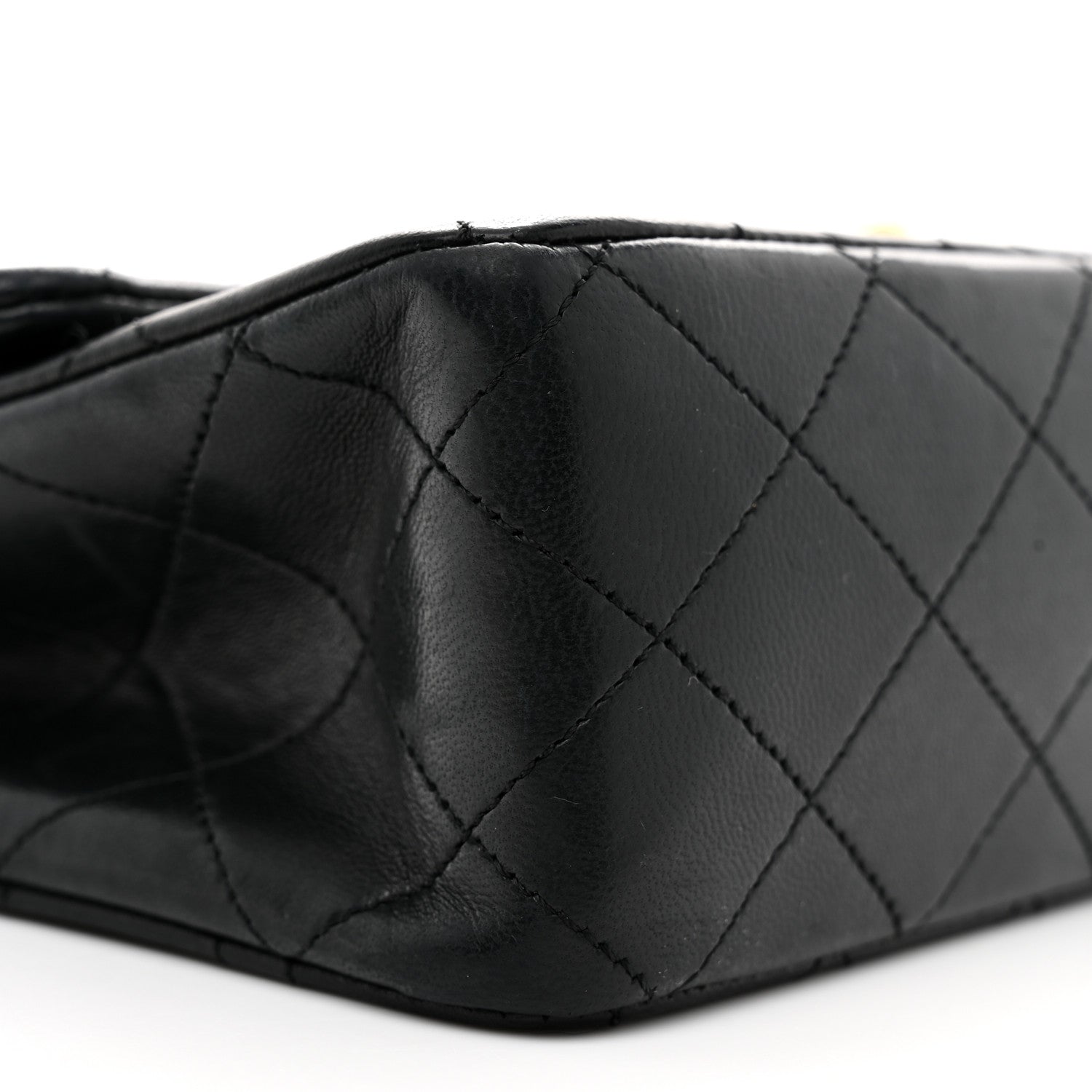 Lambskin Quilted Small Double Flap Black