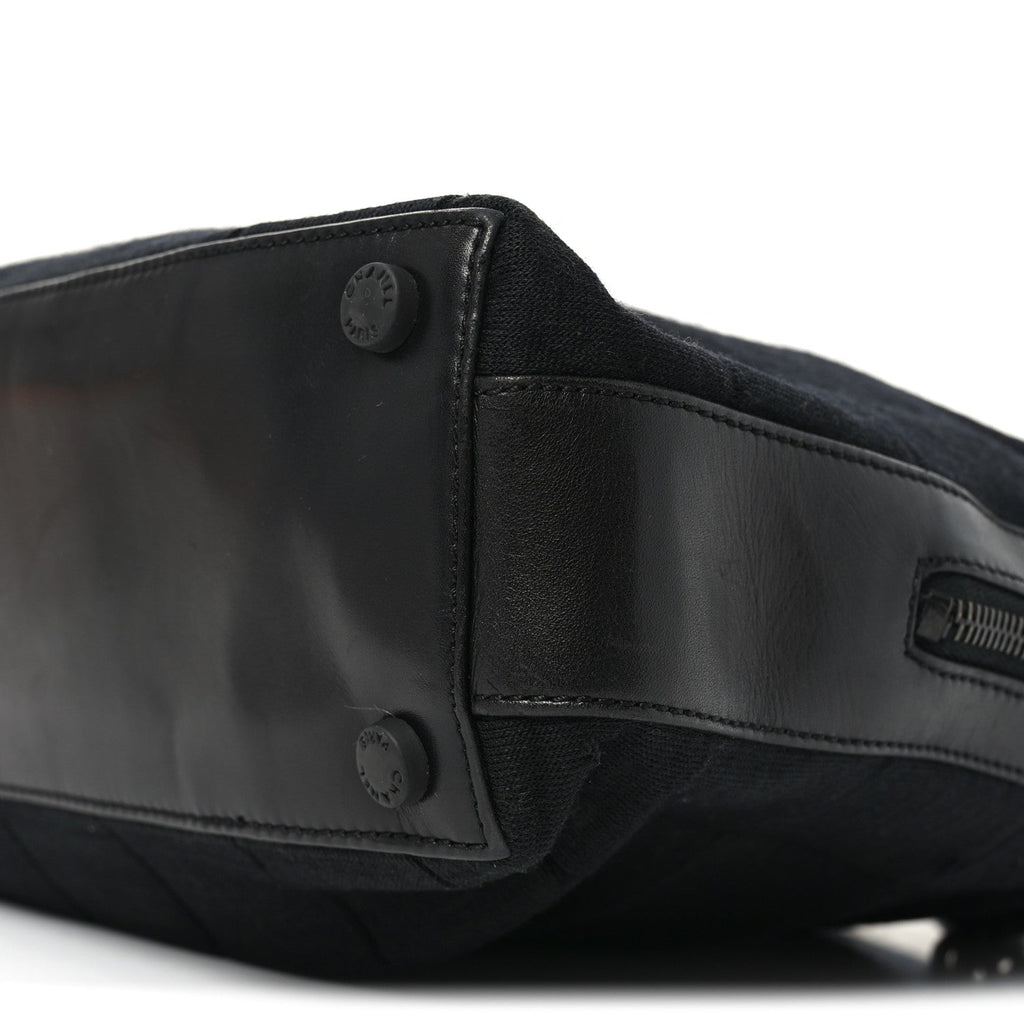 Jersey Quilted Chocolate Bar Shoulder Bag Black