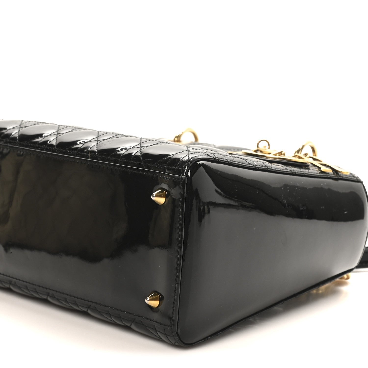 Patent Cannage Medium Lady Dior Black