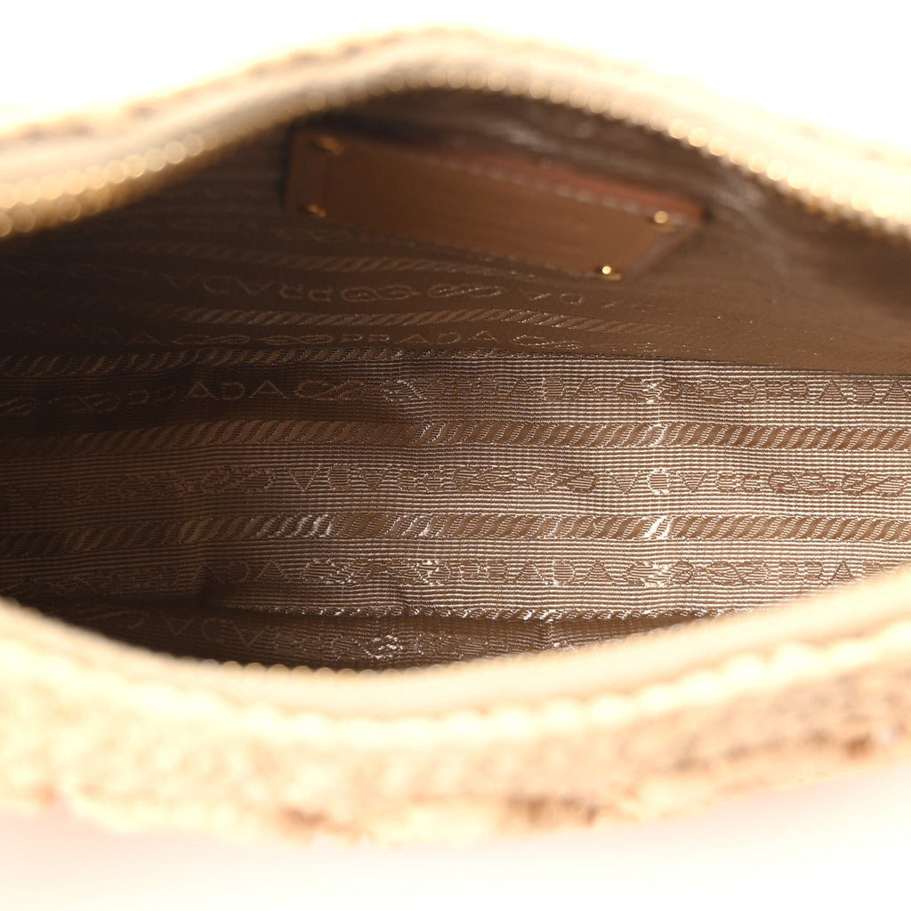 Yarn Raffia Effect Crochet Mini Re-Edition 2000 Shoulder Bag Naturale