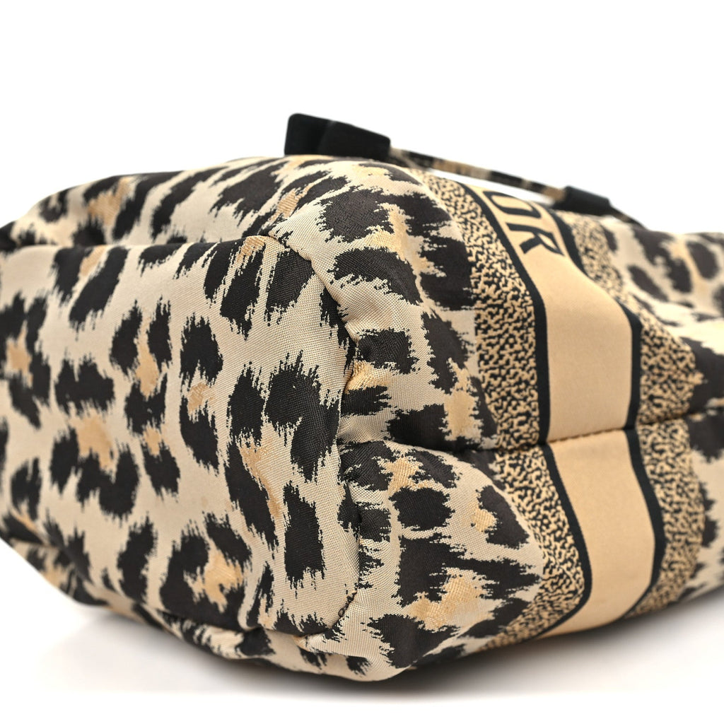 Canvas Mizza Embroidered Leopard DiorTravel Pouch Beige