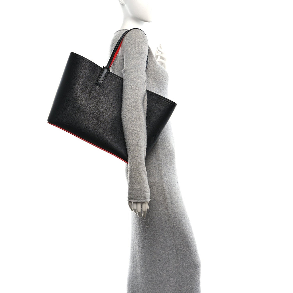 Calfskin Empire Spikes East West Cabata Tote Black