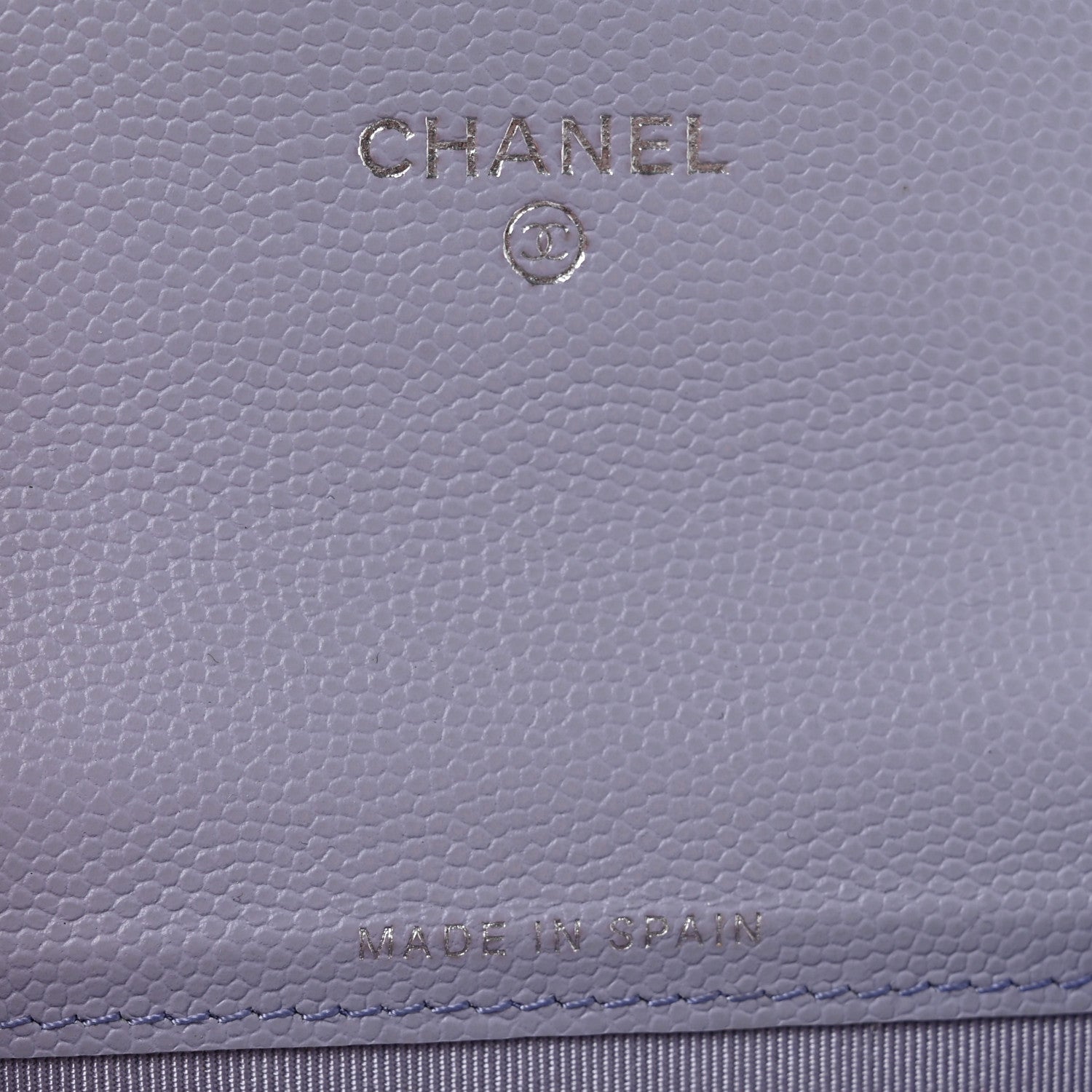 Caviar Quilted Flap Card Holder Wallet Light Purple