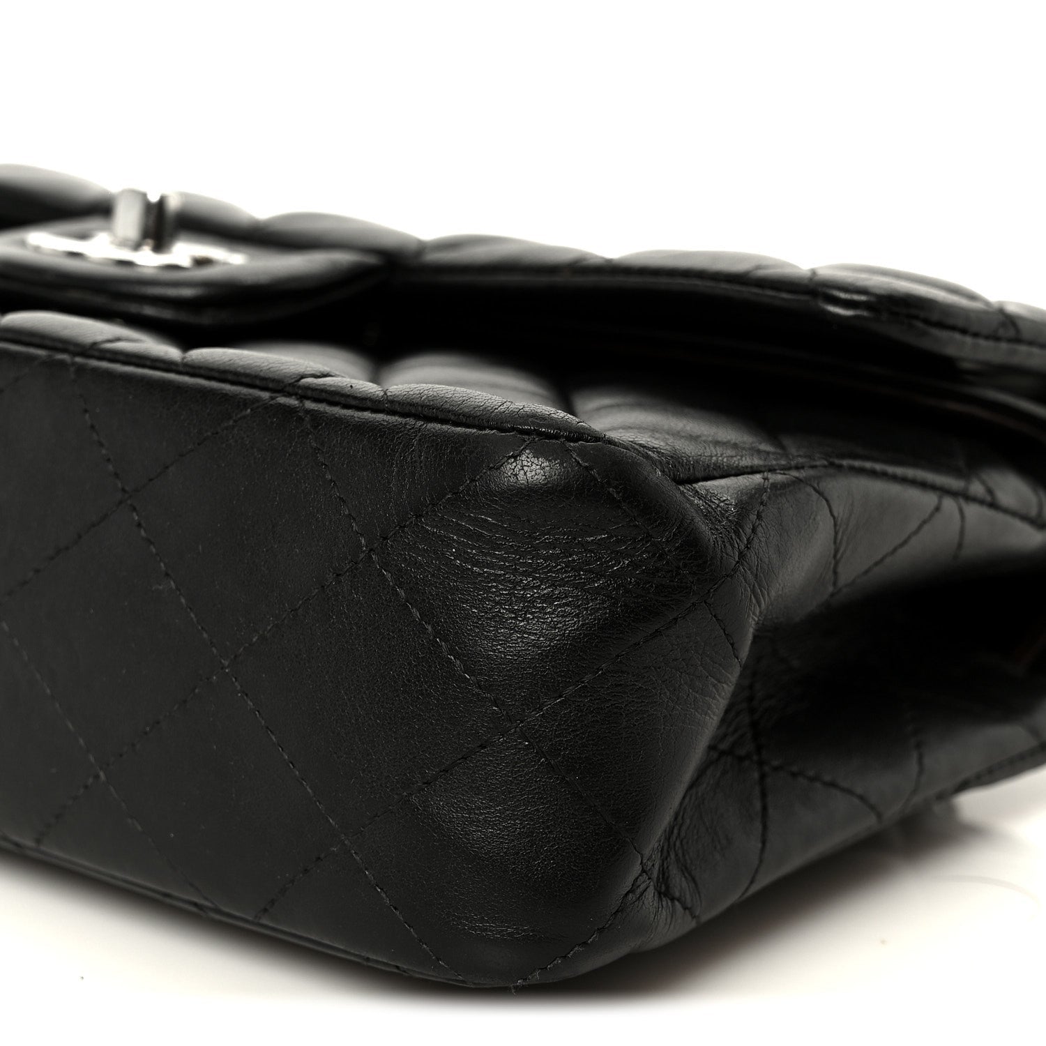 Lambskin Quilted Small Double Flap Black