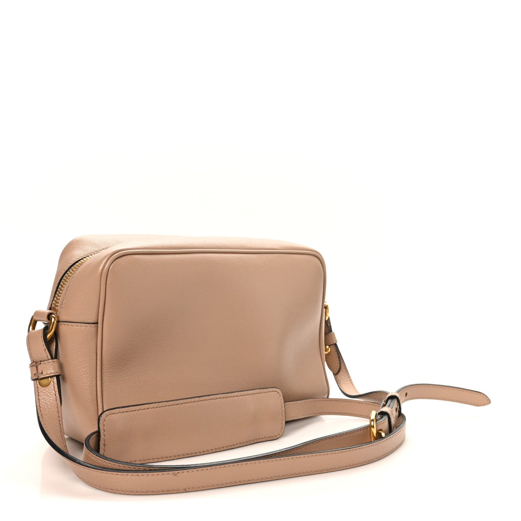 Glace Calfskin Embossed Logo Crossbody Cammeo