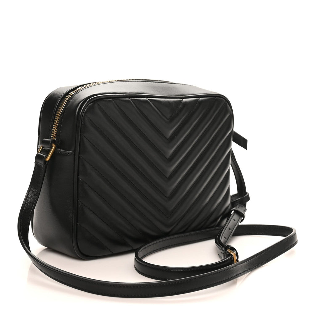 Calfskin Matelasse Monogram Lou Camera Bag Black