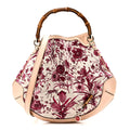 Canvas Floral Flora Peggy Bamboo Top Handle Hobo
