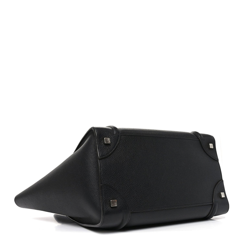 Drummed Calfskin Mini Luggage Black