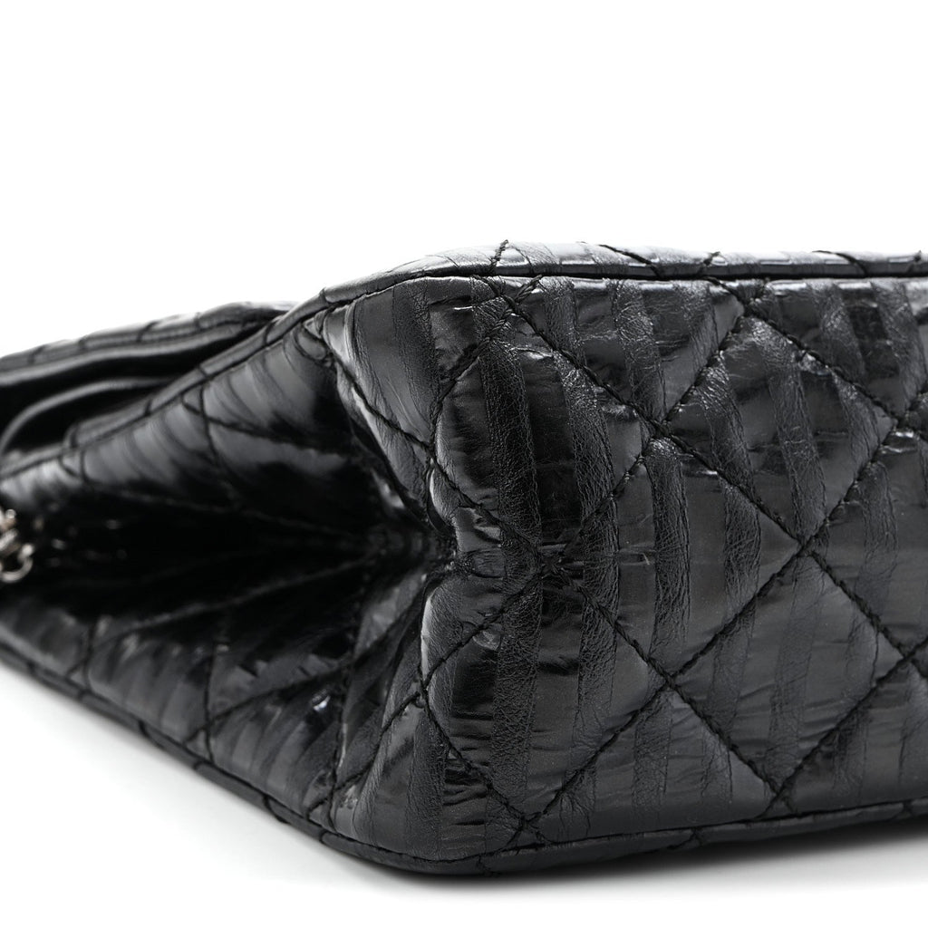 Metallic Calfskin Striped 2.55 Reissue 226 Flap Black