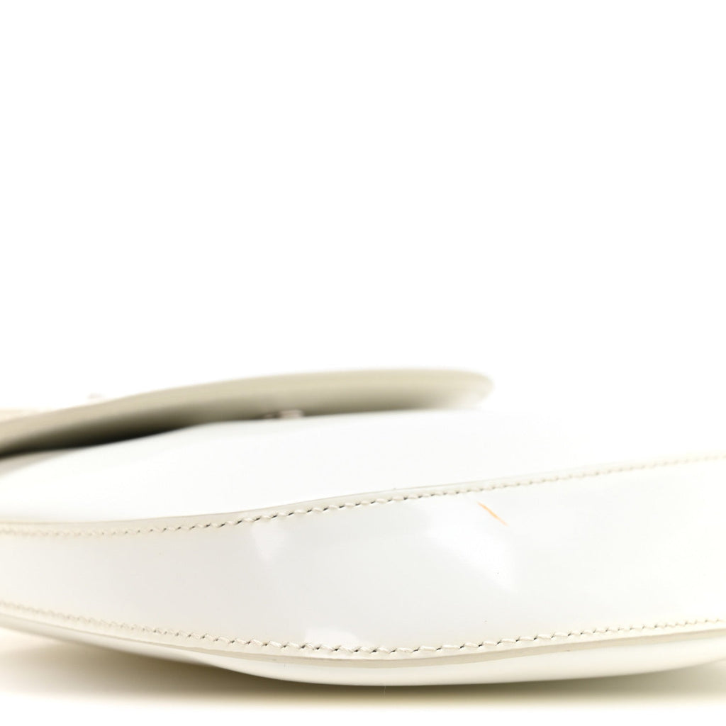 Spazzolato Mini Cleo Flap Adjustable Strap Shoulder Bag White