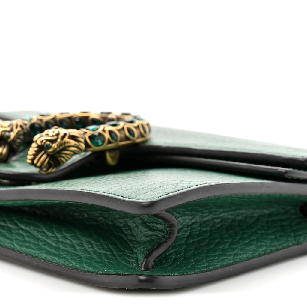 Dollar Calfskin Crystal Super Mini Dionysus Shoulder Bag Emerald