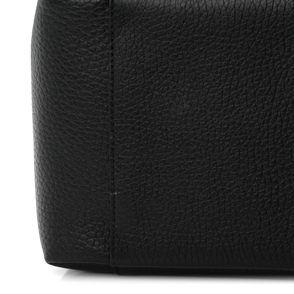 Calfskin Medium Signature Bucket Bag Black