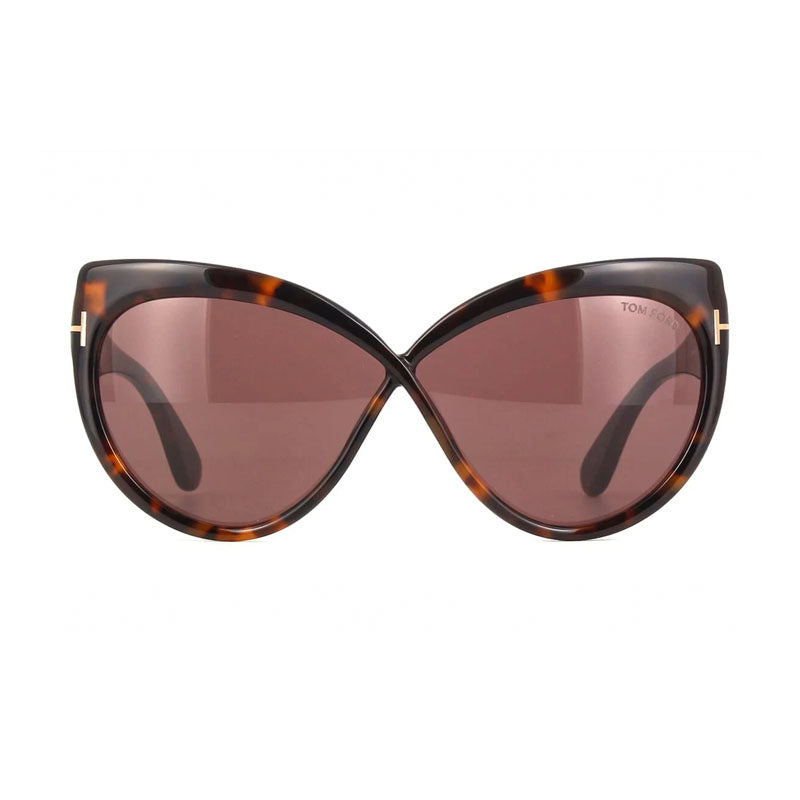 Tom Ford Sunglasses Butterfly Full Rim, Dark Havana Frame and Brown Lens FT119652E