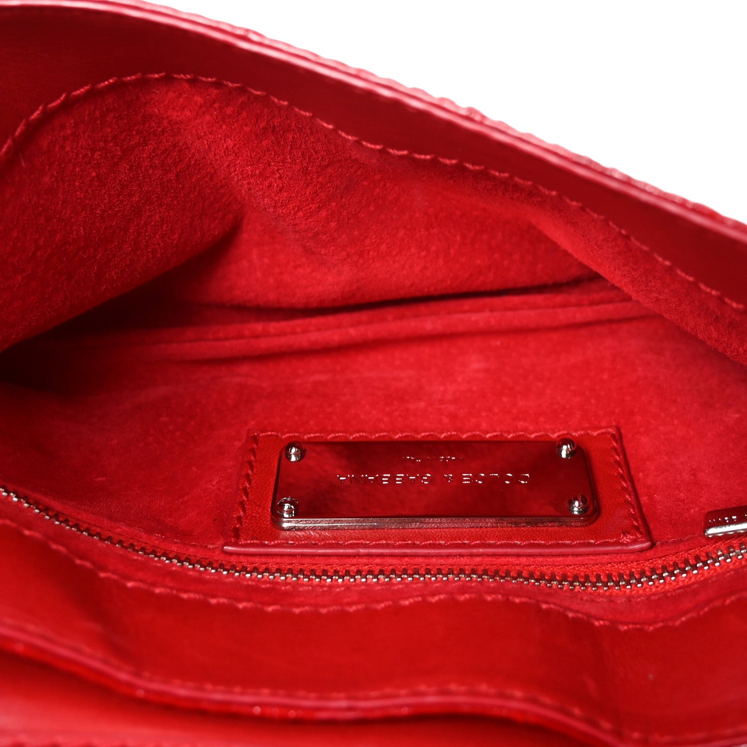 Snakeskin Eel O-Ring Baguette Shoulder Bag Red