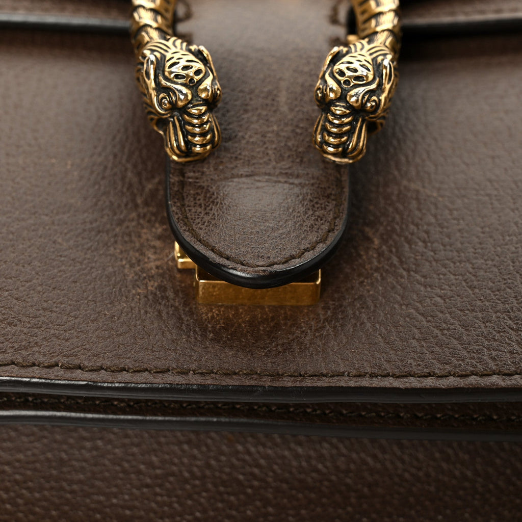 Textured Calfskin Web Medium Dionysus Shoulder Bag New Acero