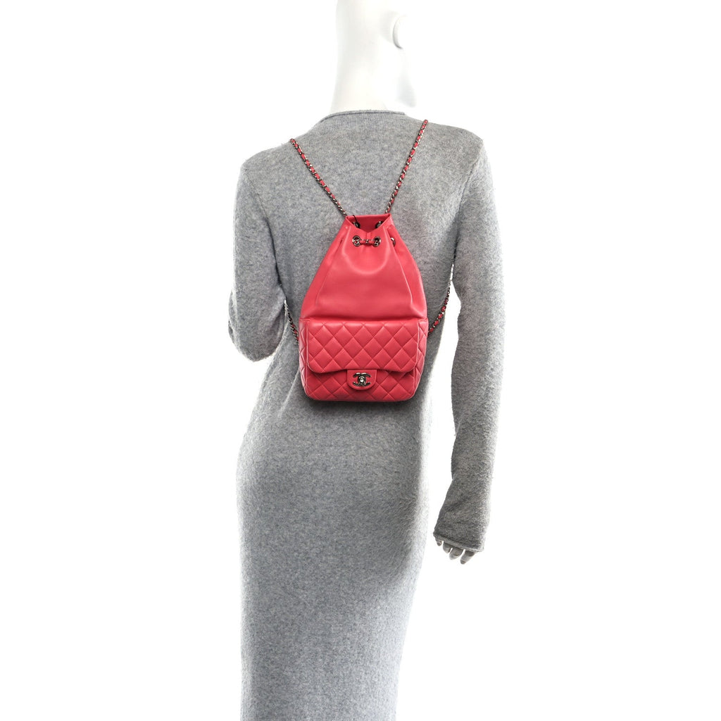 Lambskin Quilted Small in Seoul Backpack Pink
