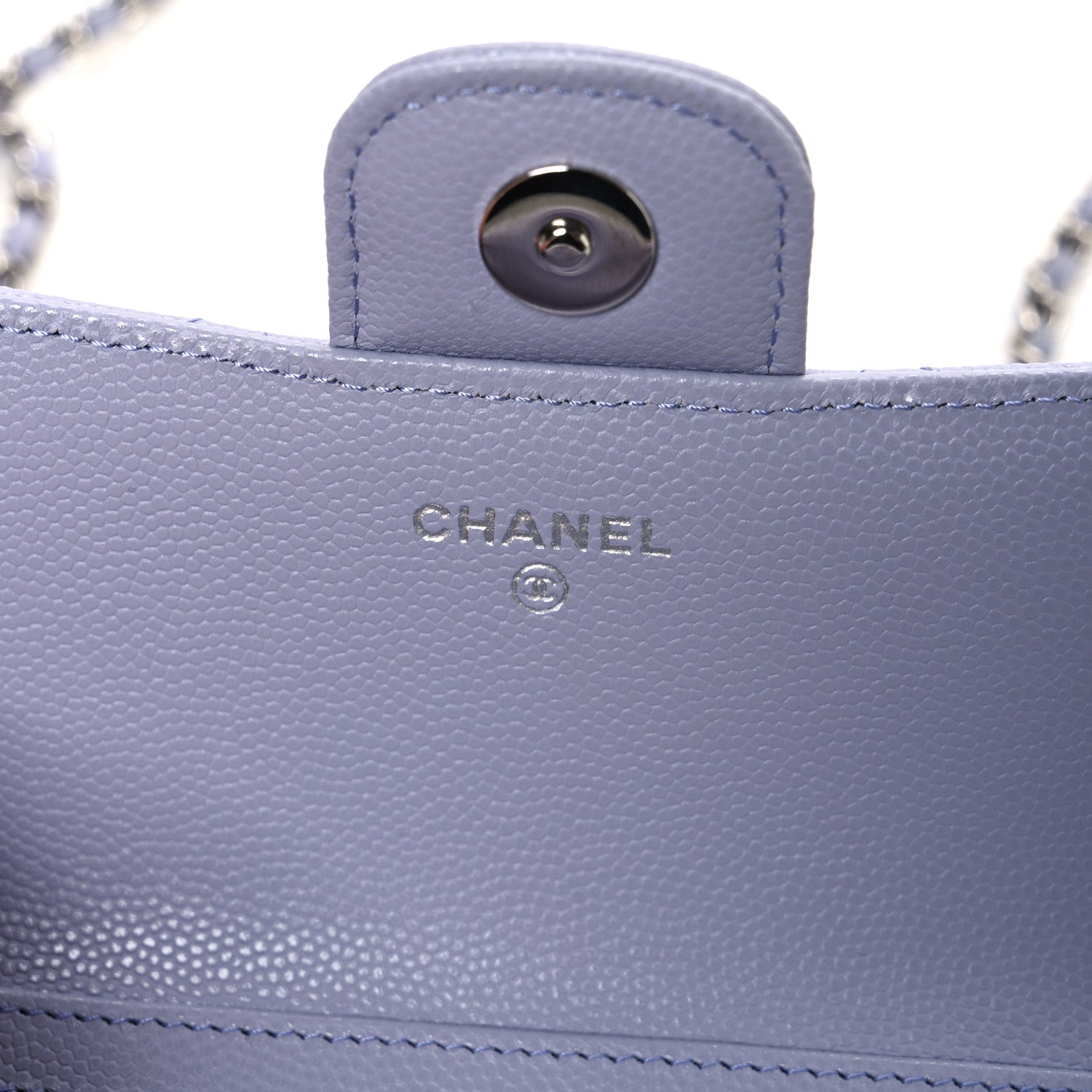 Caviar Quilted Glasses Case With Chain Light Purple