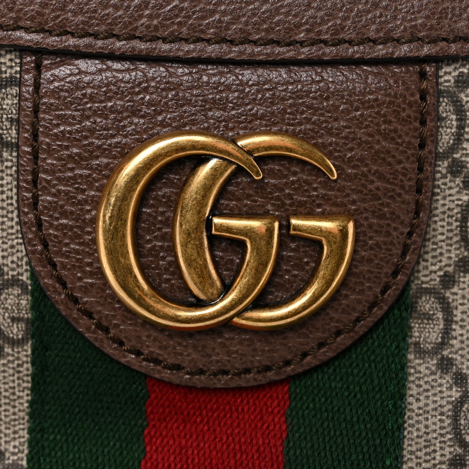 GG Supreme Monogram Web Small Ophidia Half Moon Hobo Brown