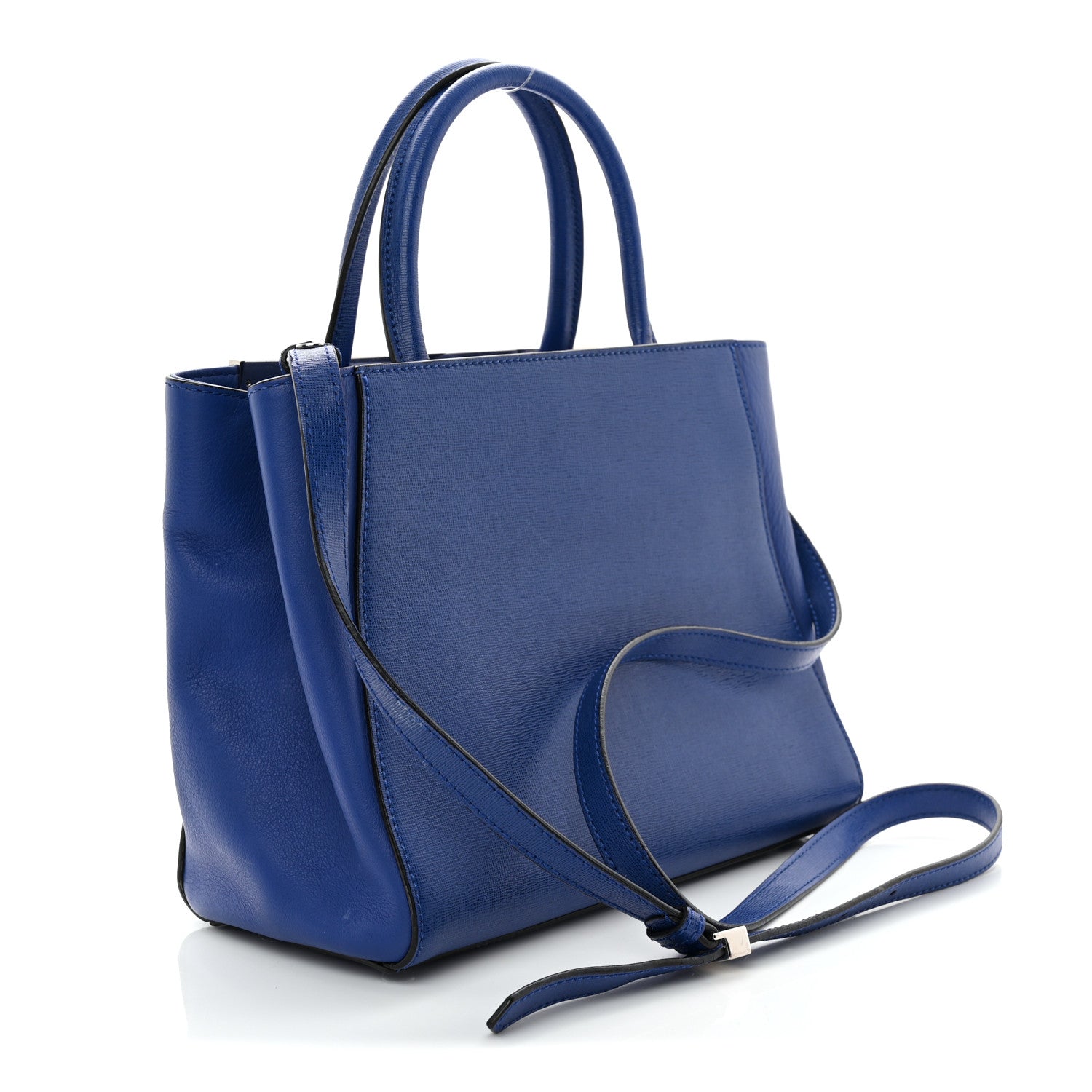 Vitello Elite Petite 2Jours Tote Blue Neon