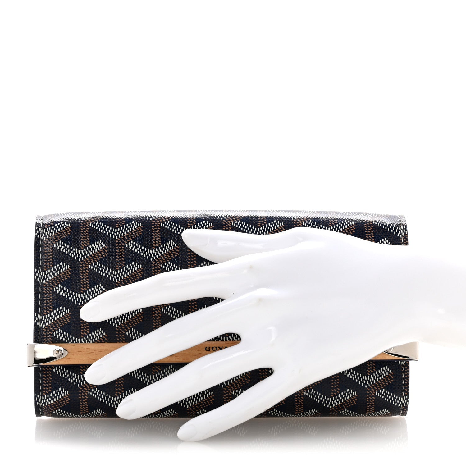 Goyardine Monte Carlo Bois Clutch Navy