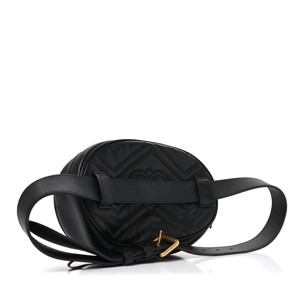 Calfskin Matelasse GG Marmont Belt Bag Black
