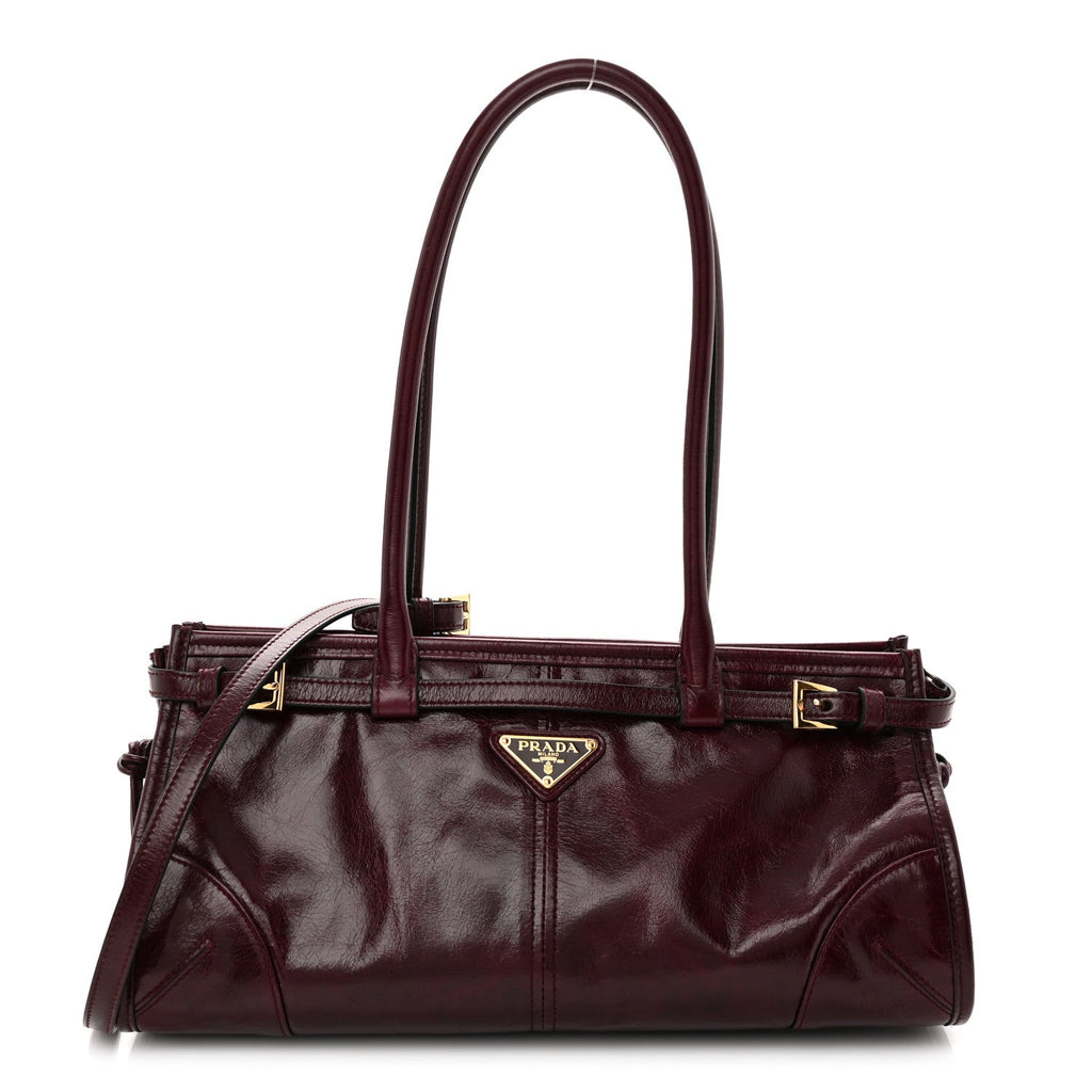 Shiny Nappa Medium Bonnie Shoulder Bag Bordeaux