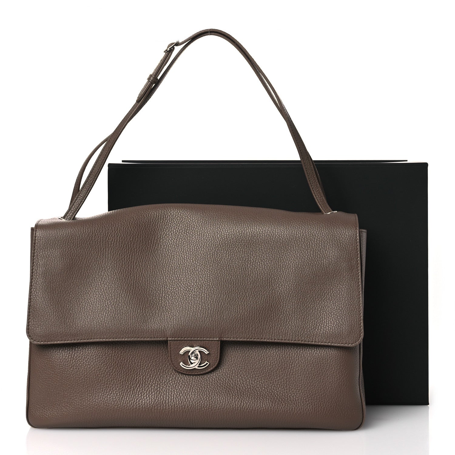 Grained Calfskin Souplissimo Maxi Flap Light Brown
