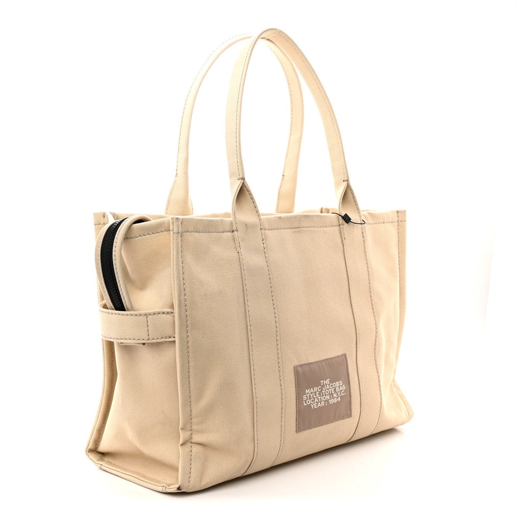 Cotton Canvas Large The Tote Bag Beige