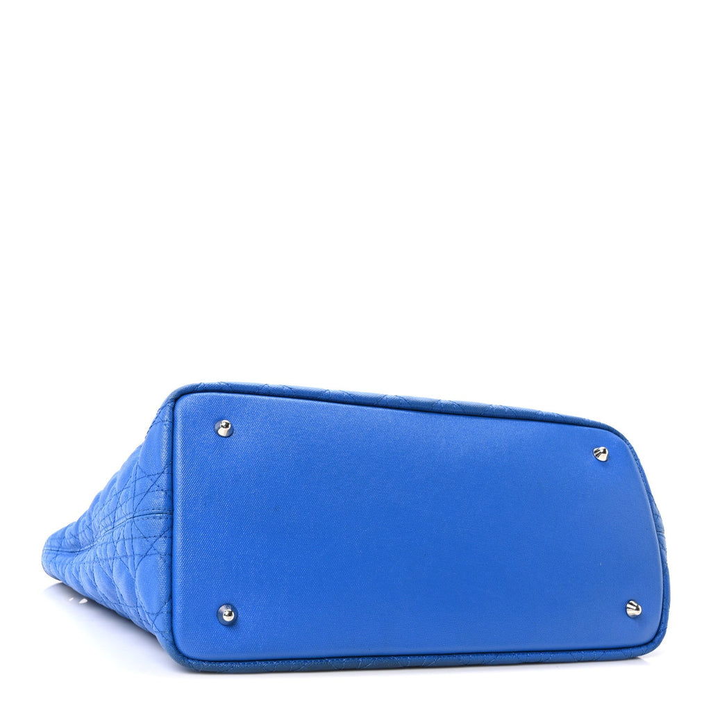 Coated Canvas Cannage Large Panarea Tote Blue