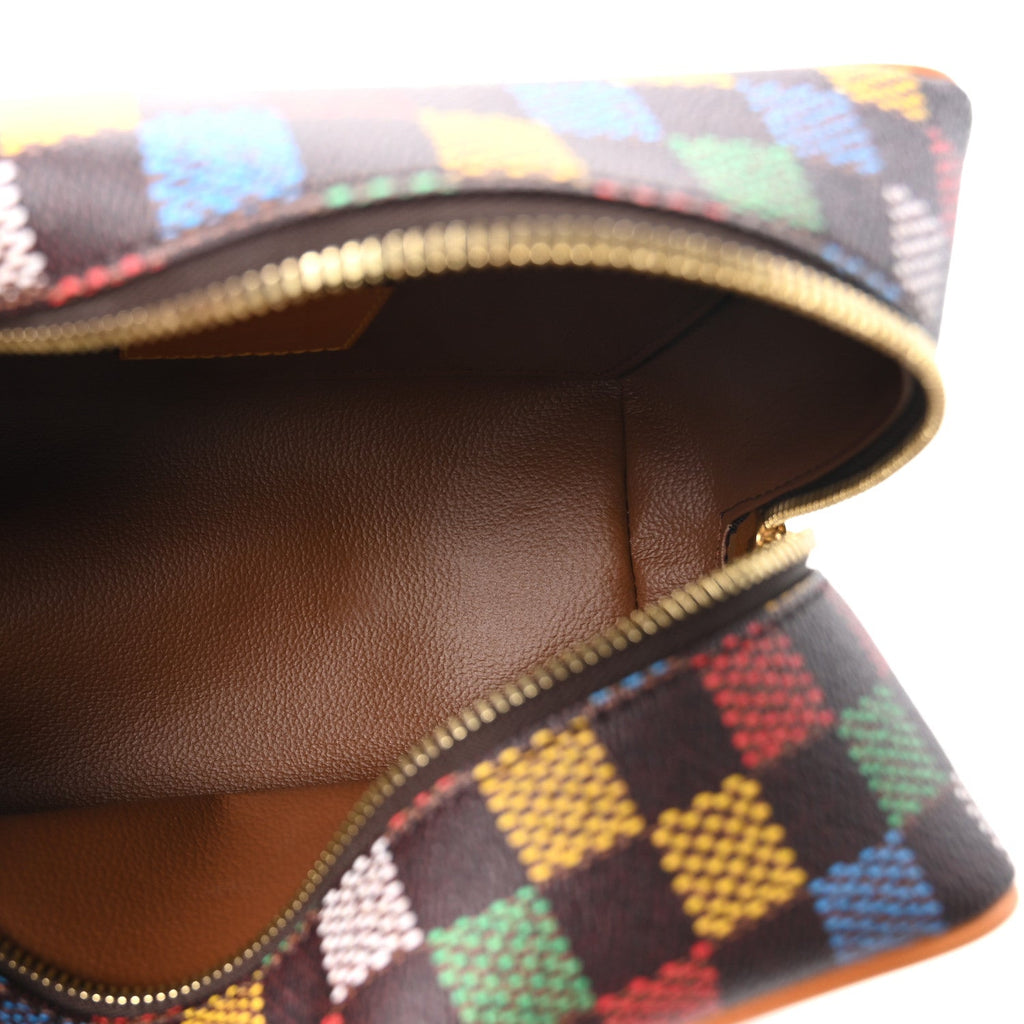 LV Vers Damier Ebene Locker Dopp Kit Toilet Pouch Multicolor