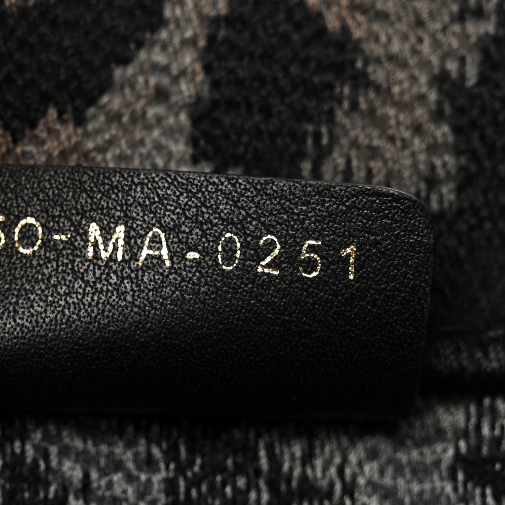 Canvas Mizza Embroidered Large Leopard Book Tote Grey