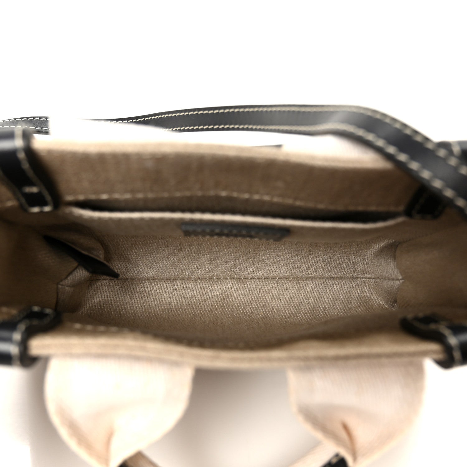 Cotton Calfskin Mini Woody Ribbon Tote White Navy