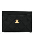Caviar Quilted Card Holder Black