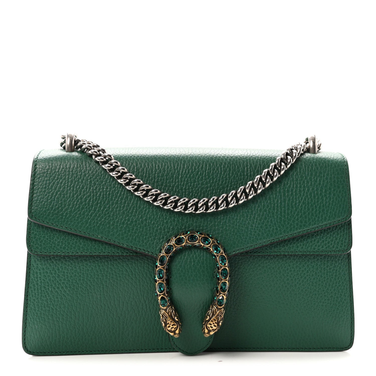 Pebbled Calfskin Small Dionysus Shoulder Bag Emerald