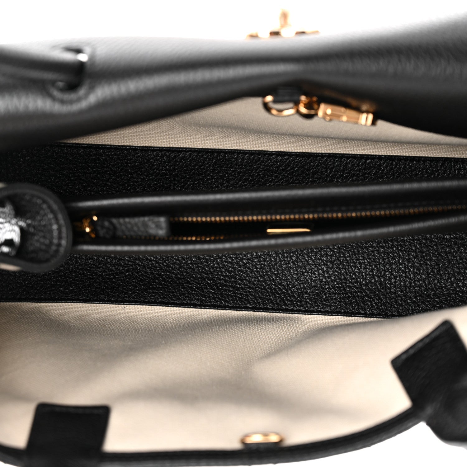 Grained Calfskin Stitched Urban Essentials Small Shopping Bag Black